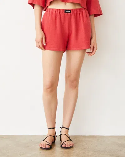 Monrow French Terry Gym Short In Cherry
