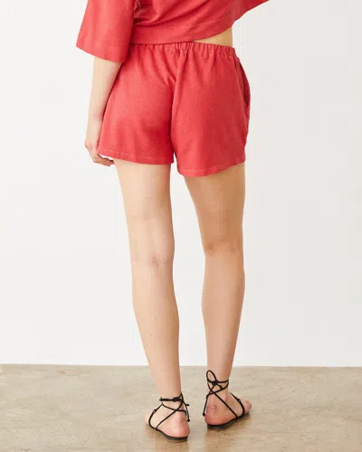 Monrow French Terry Gym Short In Cherry