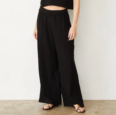 Monrow Supersoft Sweater Knit Flare Pants In Black