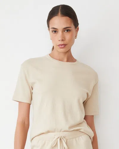 Monrow Light Soft Knit Basic Tee In Sand