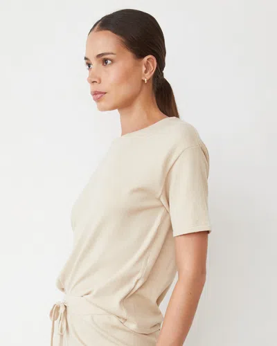 Monrow Light Soft Knit Basic Tee In Sand