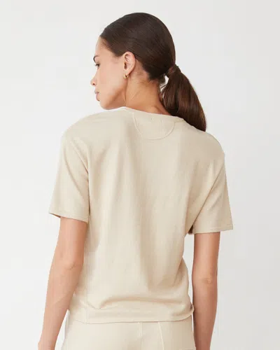 Monrow Light Soft Knit Basic Tee In Sand