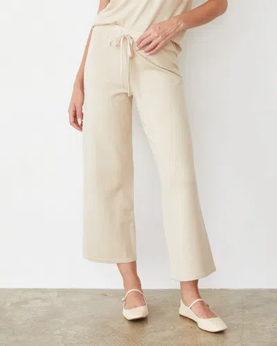 Monrow Light Soft Knit Crop Lounge Pant In Sand