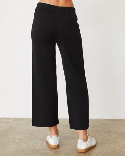 Monrow Light Soft Knit Crop Lounge Pant In Black