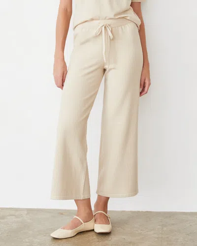 Monrow Light Soft Knit Crop Lounge Pant In Sand
