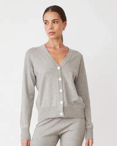 Monrow Lightknit Cardigan In Heather Grey