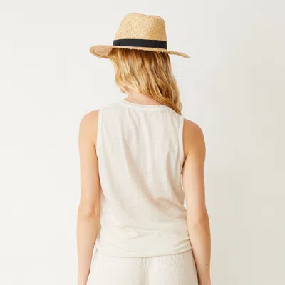 Monrow Linen Jersey Relaxed Tank In Pearl