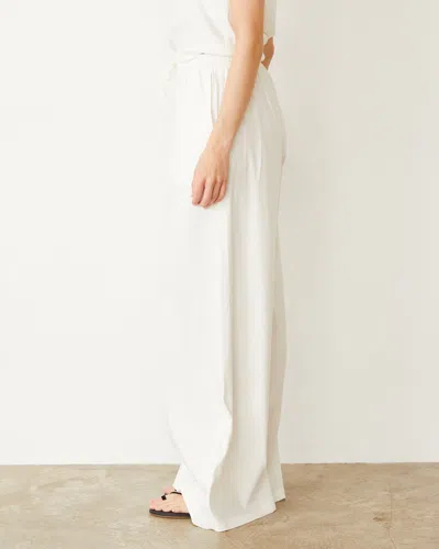 Monrow Linen Wide Leg Pant In Pearl