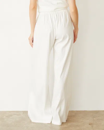 Monrow Linen Wide Leg Pant In Pearl
