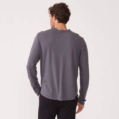 Monrow Archives Long Sleeve Henley In Vintage Black