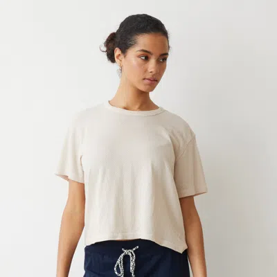 Monrow Mesh Athletic Tee In Bone