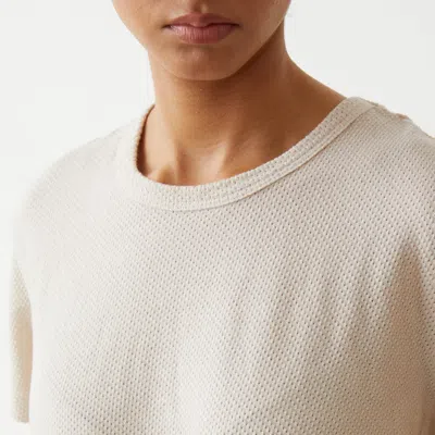 Monrow Mesh Athletic Tee In Bone