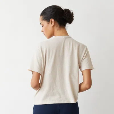 Monrow Mesh Athletic Tee In Bone