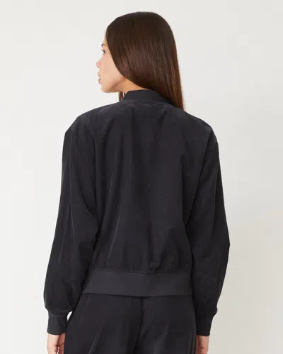 Monrow Mini Corduroy Bomber Jacket In Faded Black