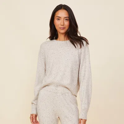 Monrow Neps Cashmere Crew Neck Sweater In Ash