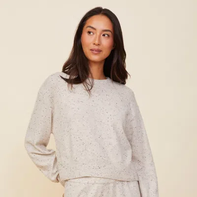 Monrow Neps Cashmere Crew Neck Sweater In Ash