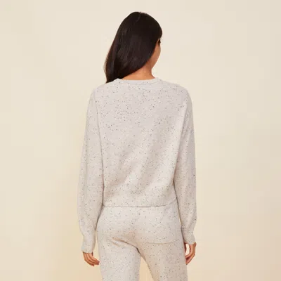 Monrow Neps Cashmere Crew Neck Sweater In Ash