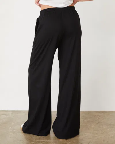 Monrow Organic Jersey Wide Leg Pant In Black