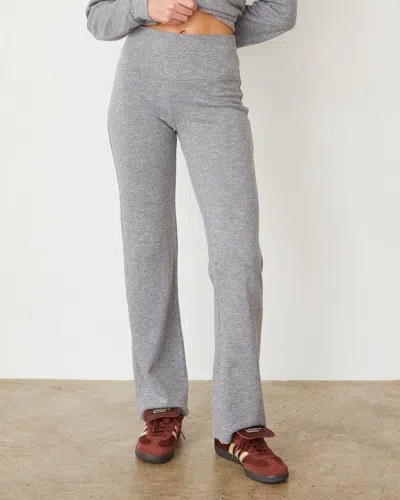 Monrow Original Fleece Flare Pant In Granite