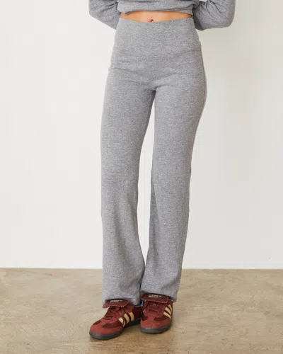 Monrow Original Fleece Flare Pant In Granite