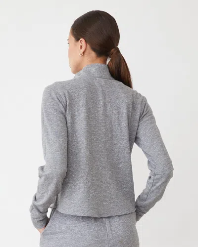 Monrow Original Fleece Half Zip Sweatshirt In Granite