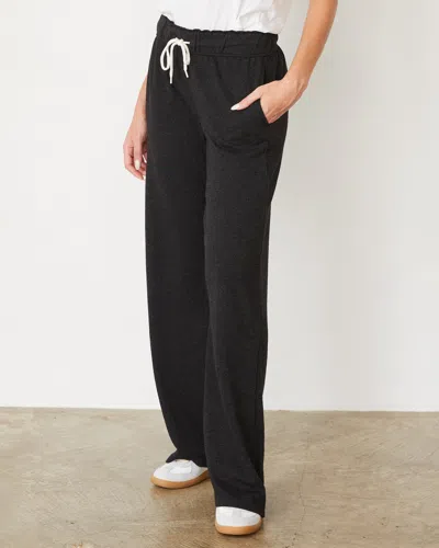Monrow Original Fleece Straight Leg Sweat In Black