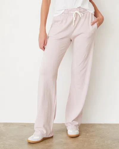 Monrow Original Fleece Straight Leg Sweat In Chalk Pink