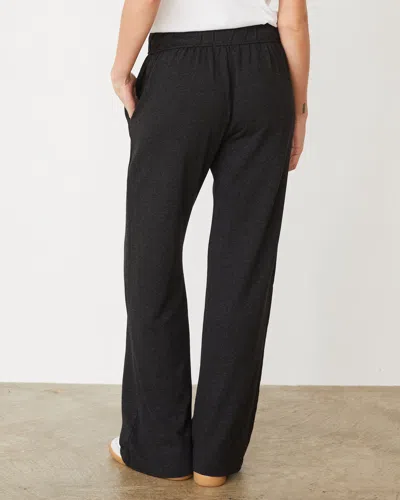 Monrow Original Fleece Straight Leg Sweat In Black