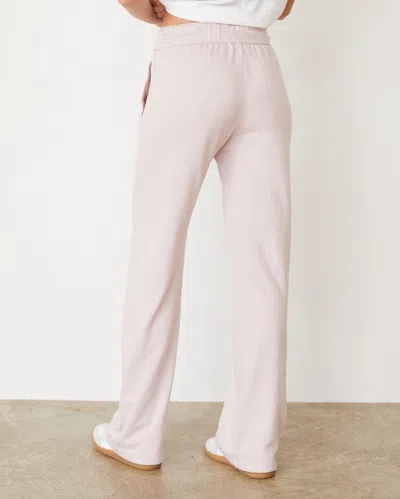 Monrow Original Fleece Straight Leg Sweat In Chalk Pink