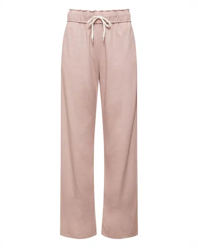 Monrow Original Fleece Straight Leg Sweat In Chalk Pink