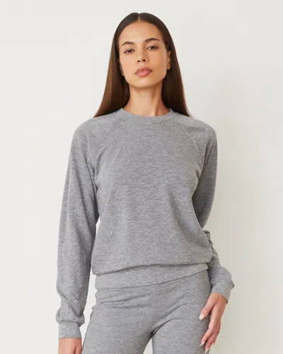 Monrow Original Fleece Vintage Raglan In Granite