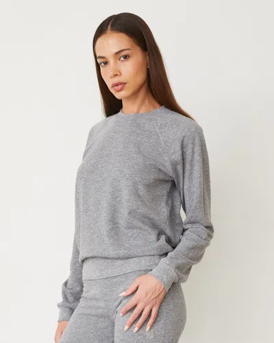 Monrow Original Fleece Vintage Raglan In Granite