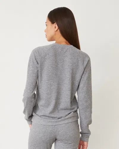Monrow Original Fleece Vintage Raglan In Granite