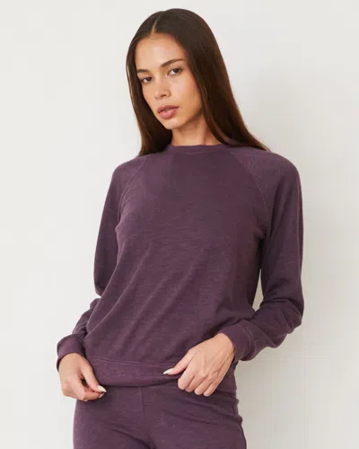 Monrow Original Fleece Vintage Raglan In Heathered Grape