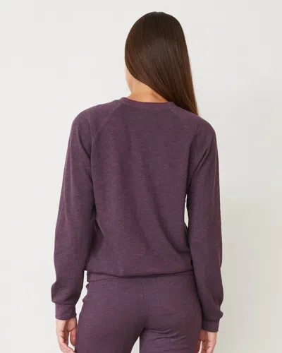 Monrow Original Fleece Vintage Raglan In Heathered Grape