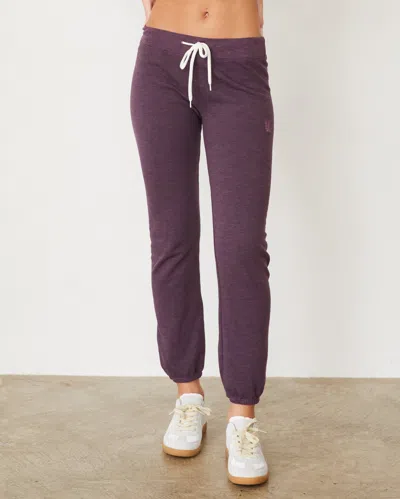 Monrow Original Fleece Vintage Sweat In Heathered Grape