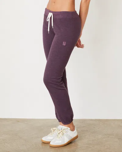 Monrow Original Fleece Vintage Sweat In Heathered Grape