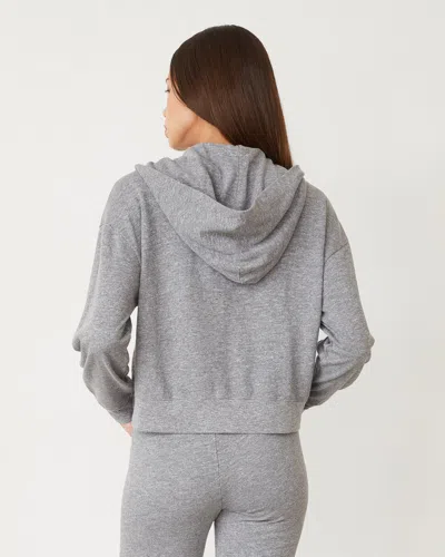 Monrow Original Fleece Zip Up Hoody In Granite