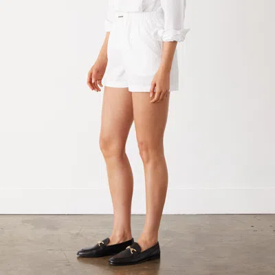 Monrow Poplin Boxer Short In White