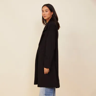 Monrow Seamed Fleece Coat In Black