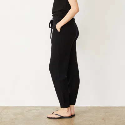 Monrow Soft Knit Cuffed Jogger In Black
