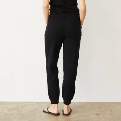Monrow Soft Knit Cuffed Jogger In Black