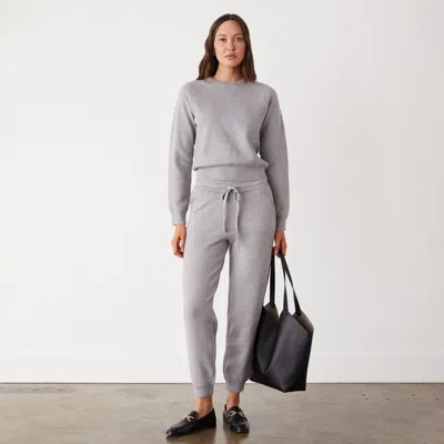 Monrow Soft Knit Cuffed Jogger In Heather Grey