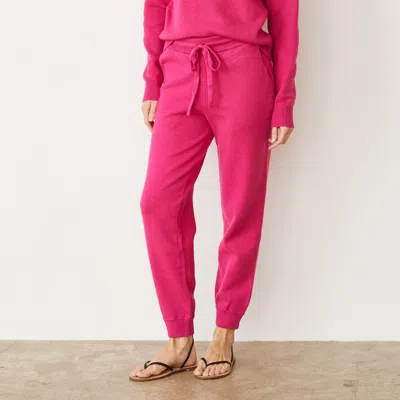 Monrow Soft Knit Cuffed Jogger In Fuchsia
