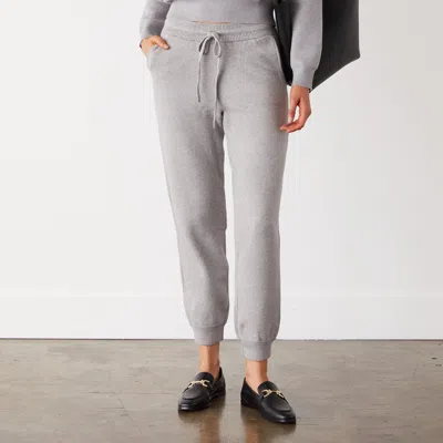 Monrow Soft Knit Cuffed Jogger In Heather Grey