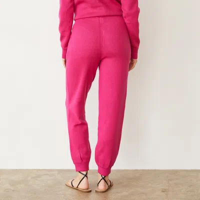 Monrow Soft Knit Cuffed Jogger In Fuchsia