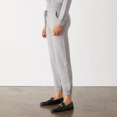 Monrow Soft Knit Cuffed Jogger In Heather Grey