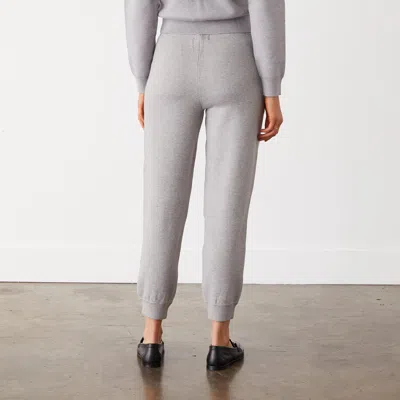 Monrow Soft Knit Cuffed Jogger In Heather Grey
