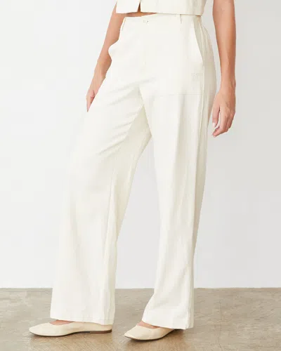 Monrow Soft Twill Patch Pocket Pant In Bone