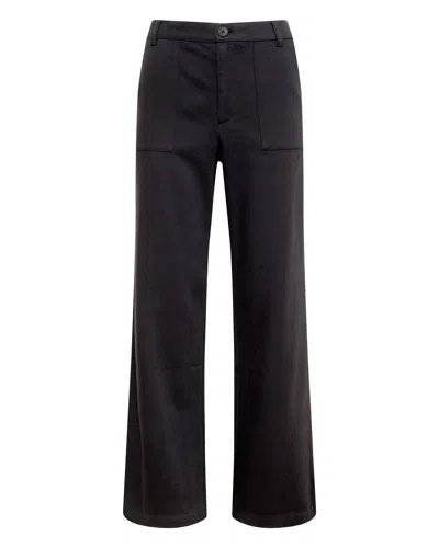 Monrow Soft Twill Patch Pocket Pant In Faded Black